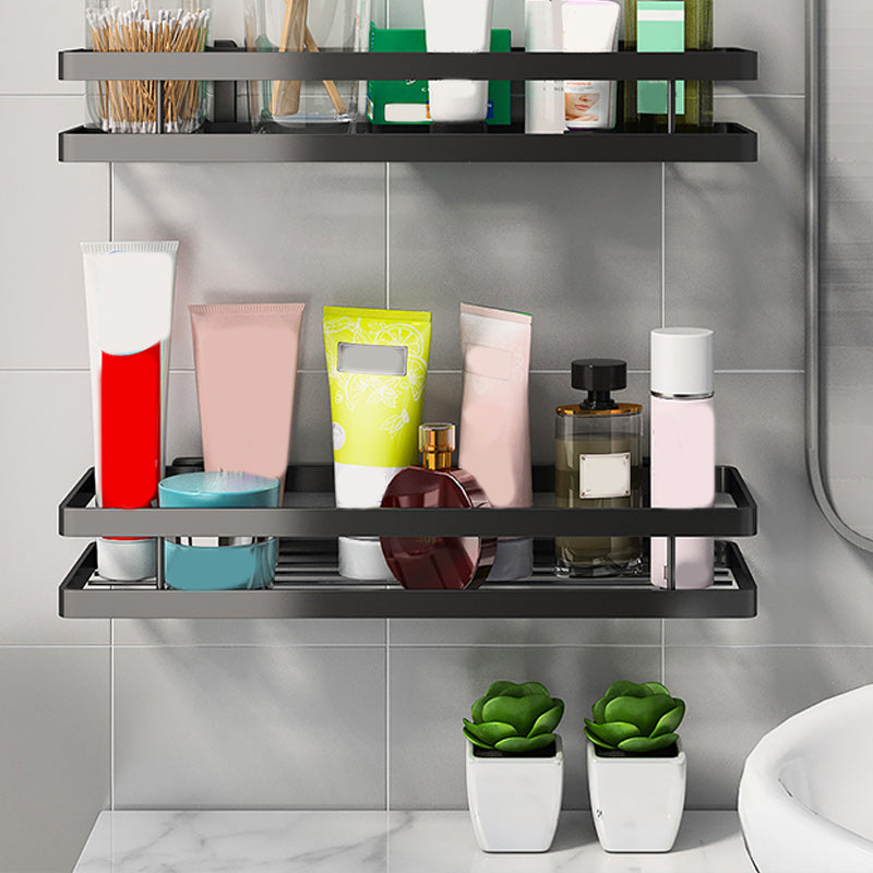 Rynx | 2-piece bathroom shelf made of matte black metal bathroom hardware set