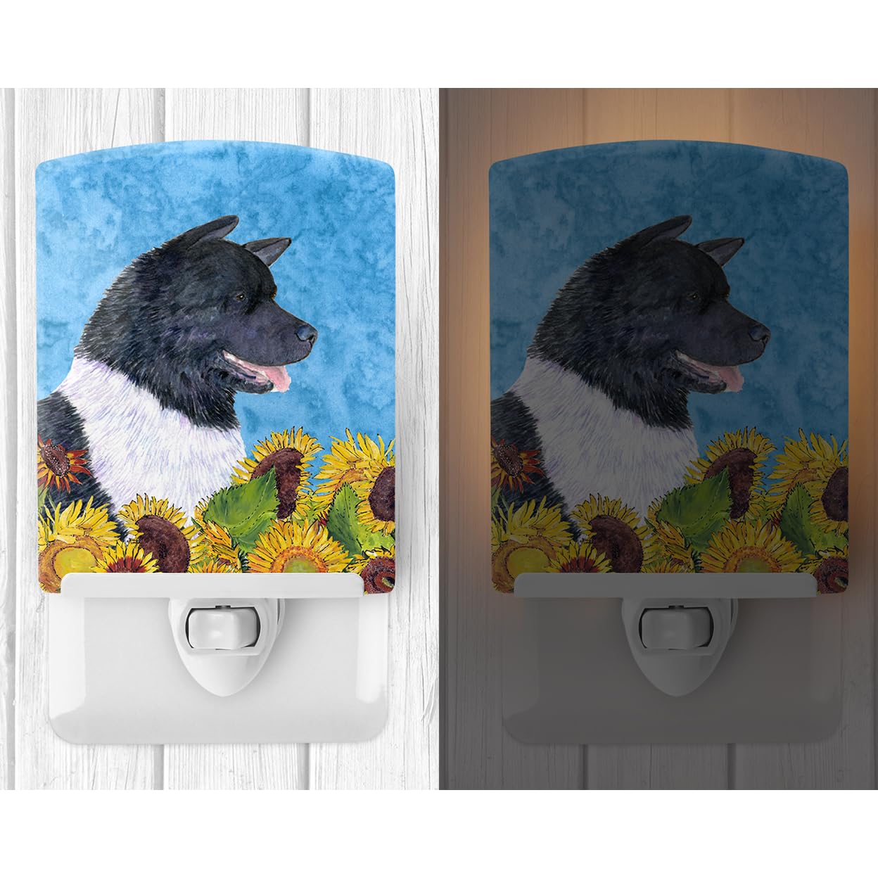 Rynx | Caroline'S Treasures Akita Ceramic Night Light, 6X4X3, UL Approved for Bedroom & Children's Room