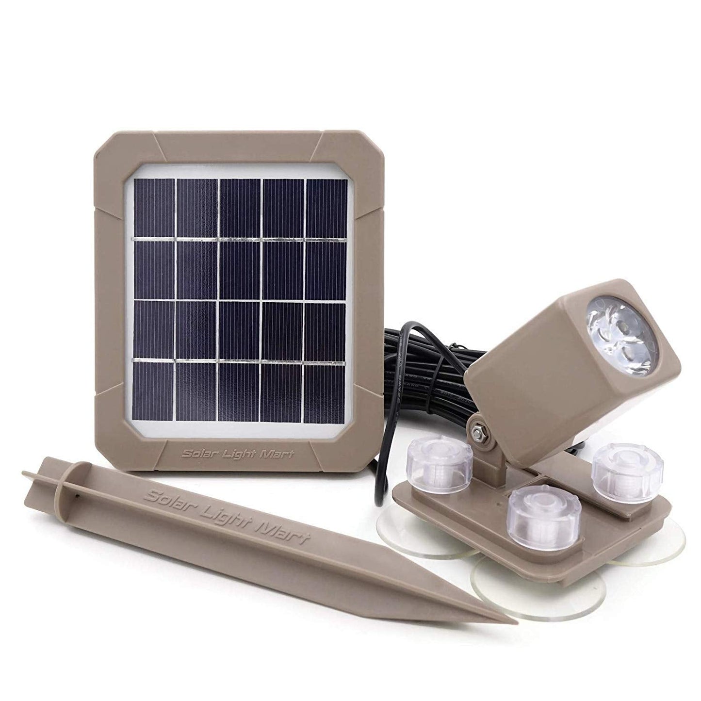 Rynx | Aquahex 60X Solar Underwater Spotlight - Waterproof LED Garden Lighting, Warm White, Brown