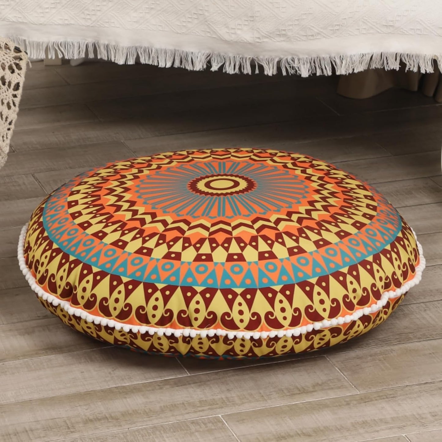 RYNX | Large Meditation Cushion with Memory Foam (81 cm) Yellow