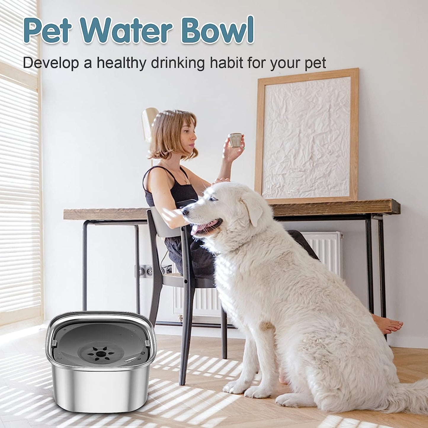 RYNX | Spill-Proof Water Bowl For Large Dogs