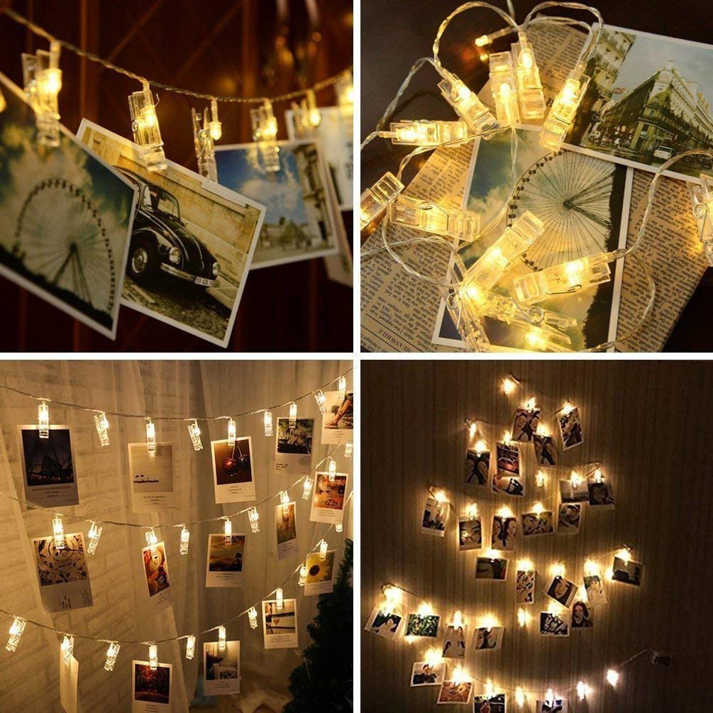 Rynx | Liyuanq 40 Led Photo Clip Light Strings, USB-powered Warm White Fairy Lights for Photo