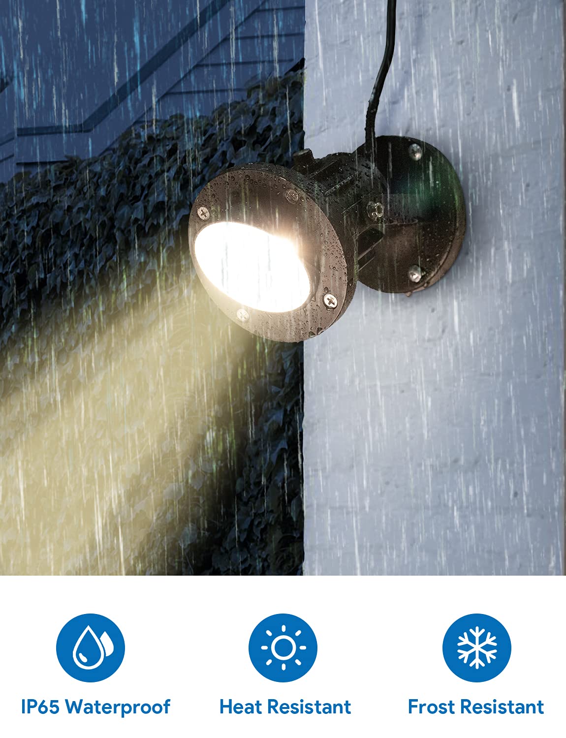Rynx | Sunvie 20W Dimmable To Dawn Led Spotlights, Waterproof 3000K, 120V, 2 Pack,
