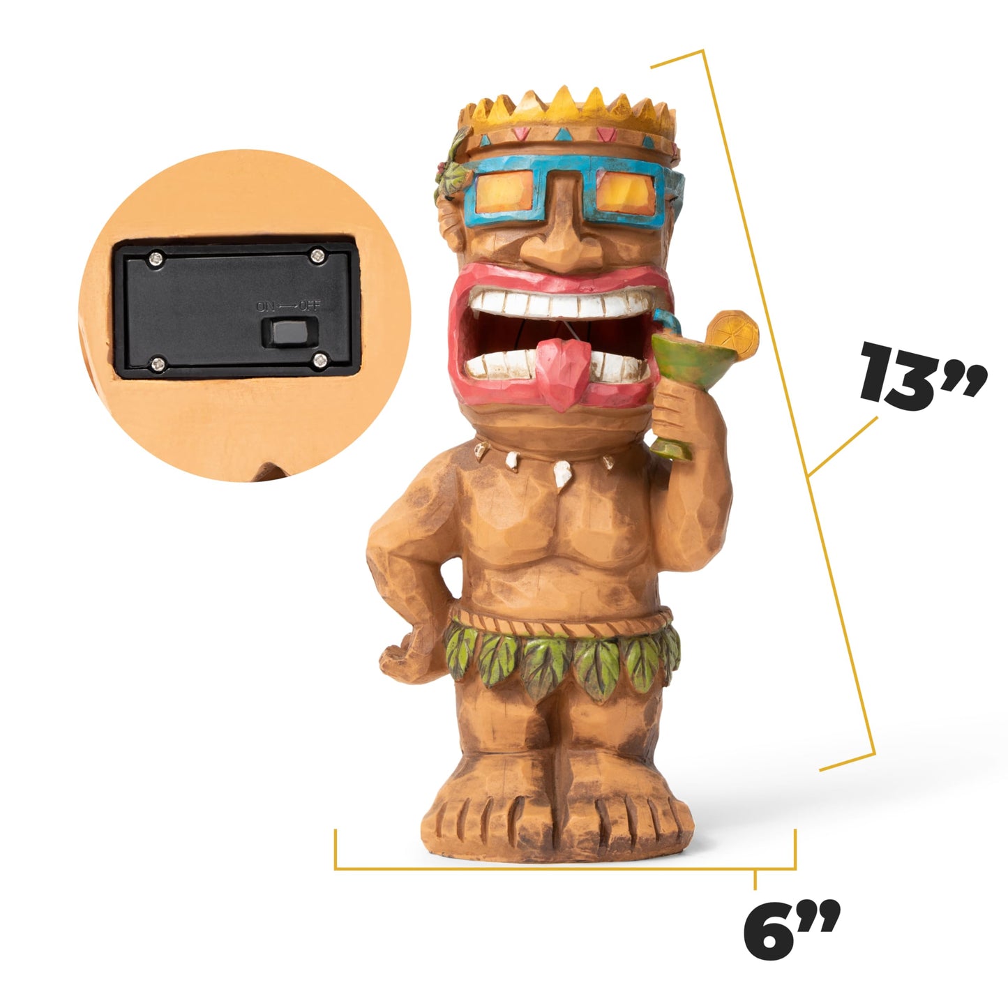 Rynx | Vp Home Ukulele Tiki Solar Light - Flickering Led Garden Decor Tiki Torch For Outdoor Use
