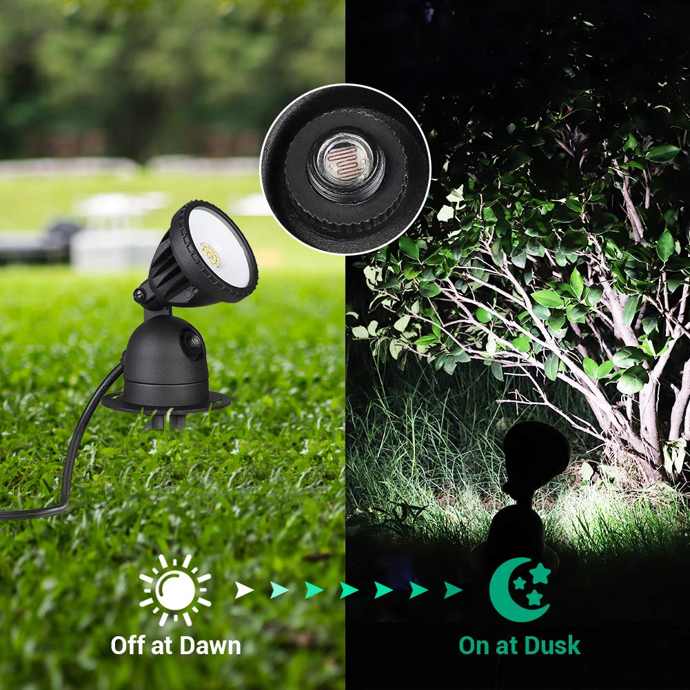 Rynx | Edishine Dusk To Dawn Led Spot Lights, 12W 4000K, Adjustable, Ip65 Waterproof, Warm White