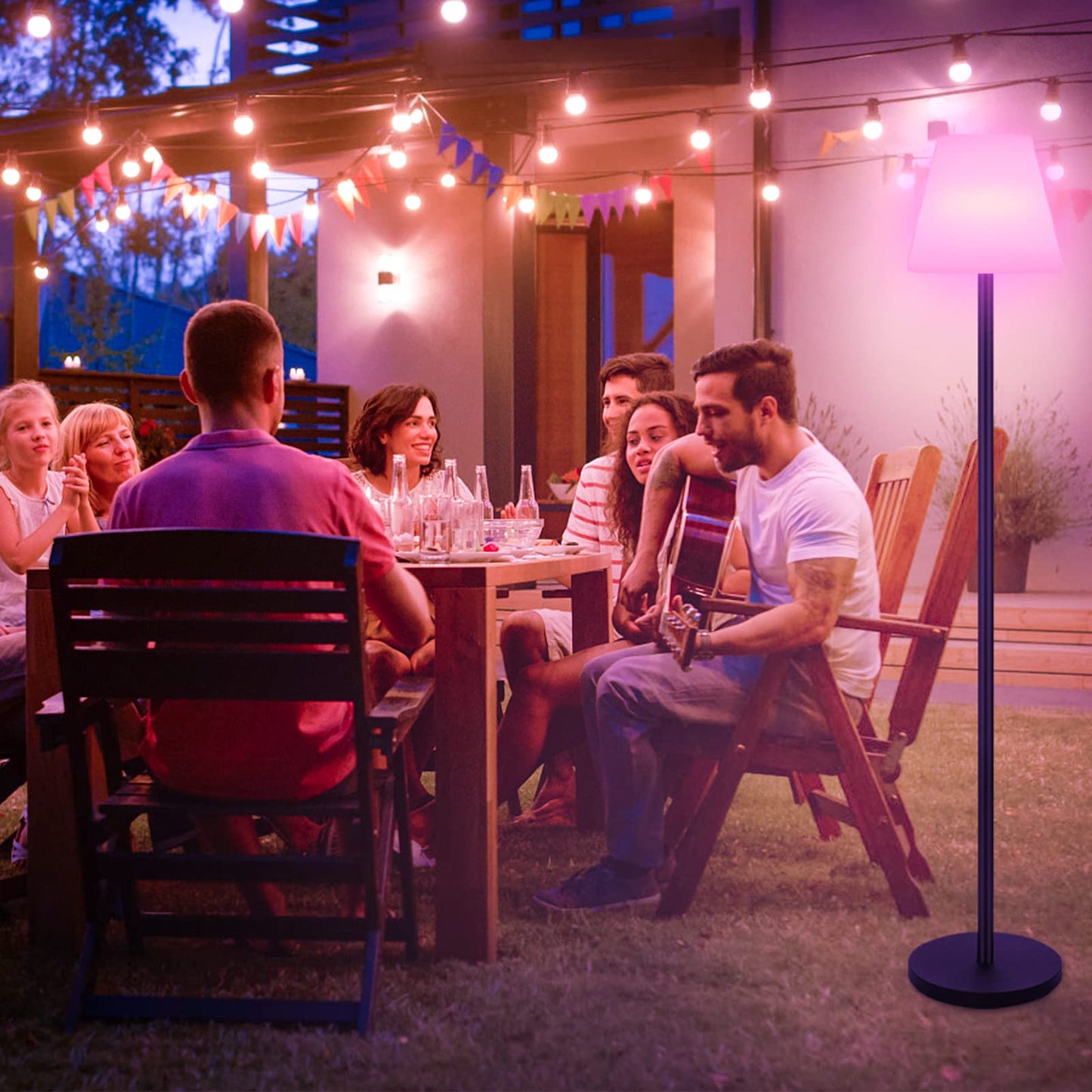 Rynx | Gewiny Solar-Powered Outdoor Floor Lamp - Dimmable LED, Waterproof, Wireless For Patio & Garden