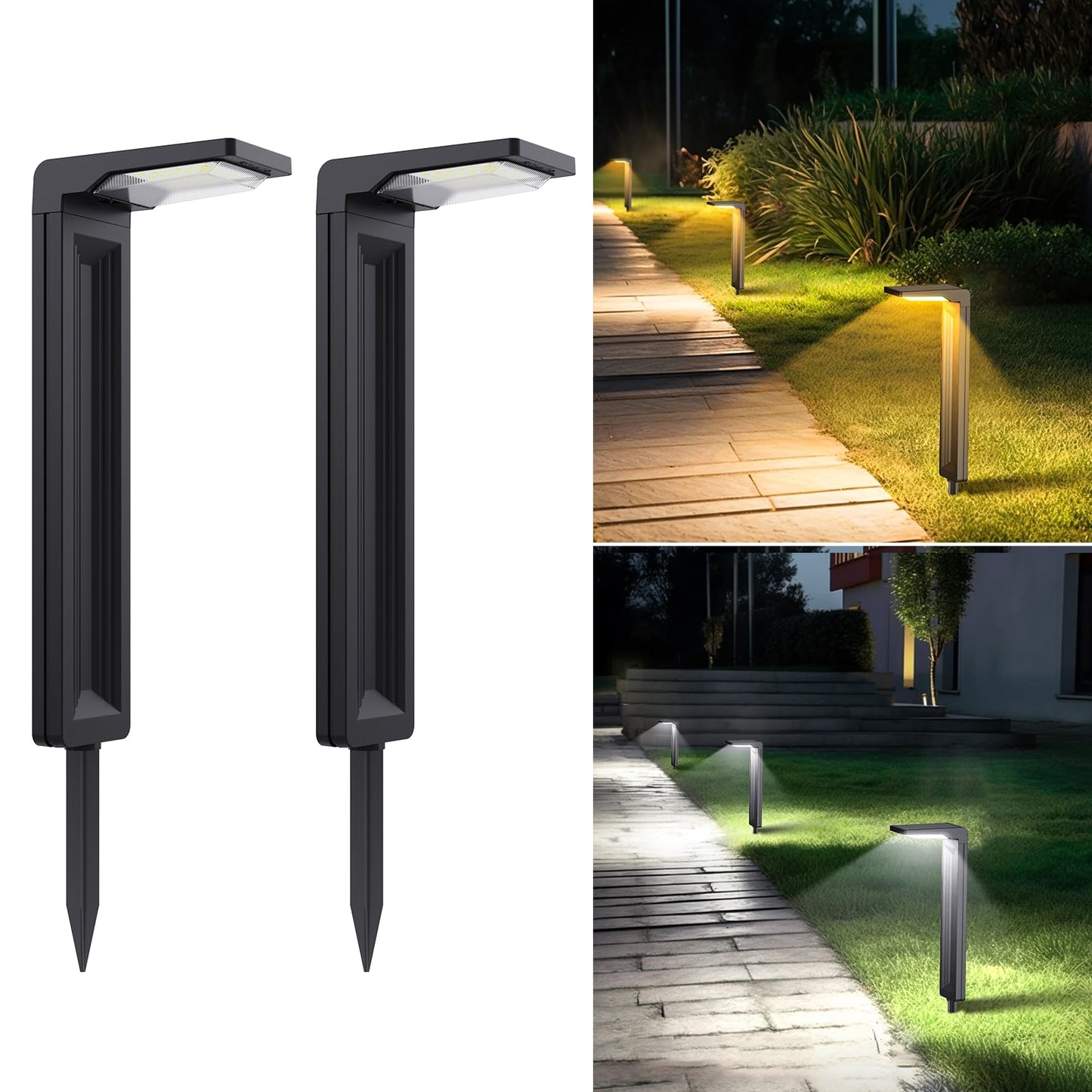 Rynx | Sunvivo Solar Path Light, 2 Modes (Cold White Or Warm White), Bright Solar Lights Outdoor Waterproof, Perfect Elegant Pathway Lights Or Decoration For Yard, Garden, Lawn, Sidewalk, Driveway, Walkway (2Pack)