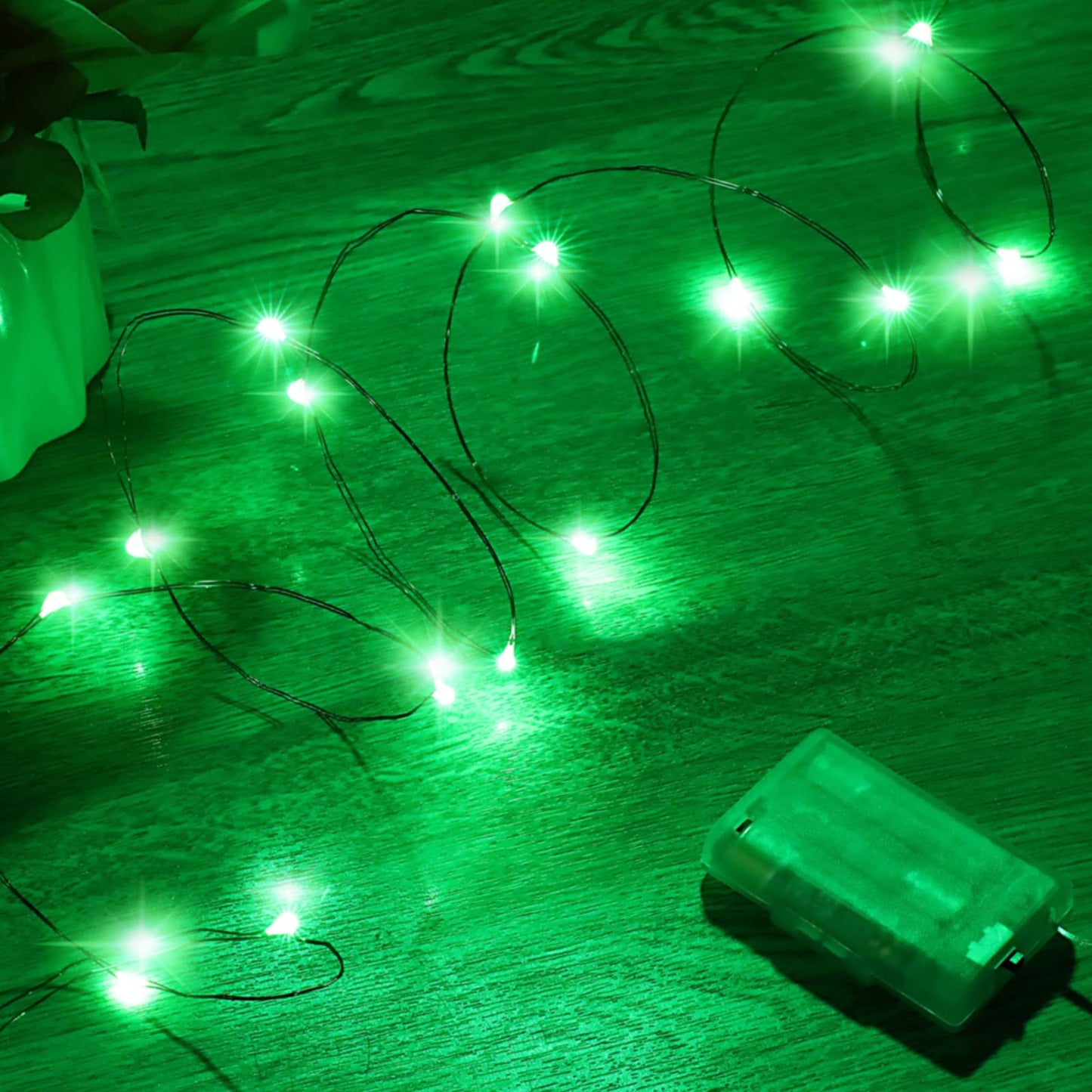 Rynx | Mikasol Fairy Lights Battery Powered, 4 Pack Mini 3*Aaa Battery Powered Copper Wire Led Star String Lights Sparkling Lights for Bedroom, Christmas, Parties, Decoration (5M/16Ft Green)