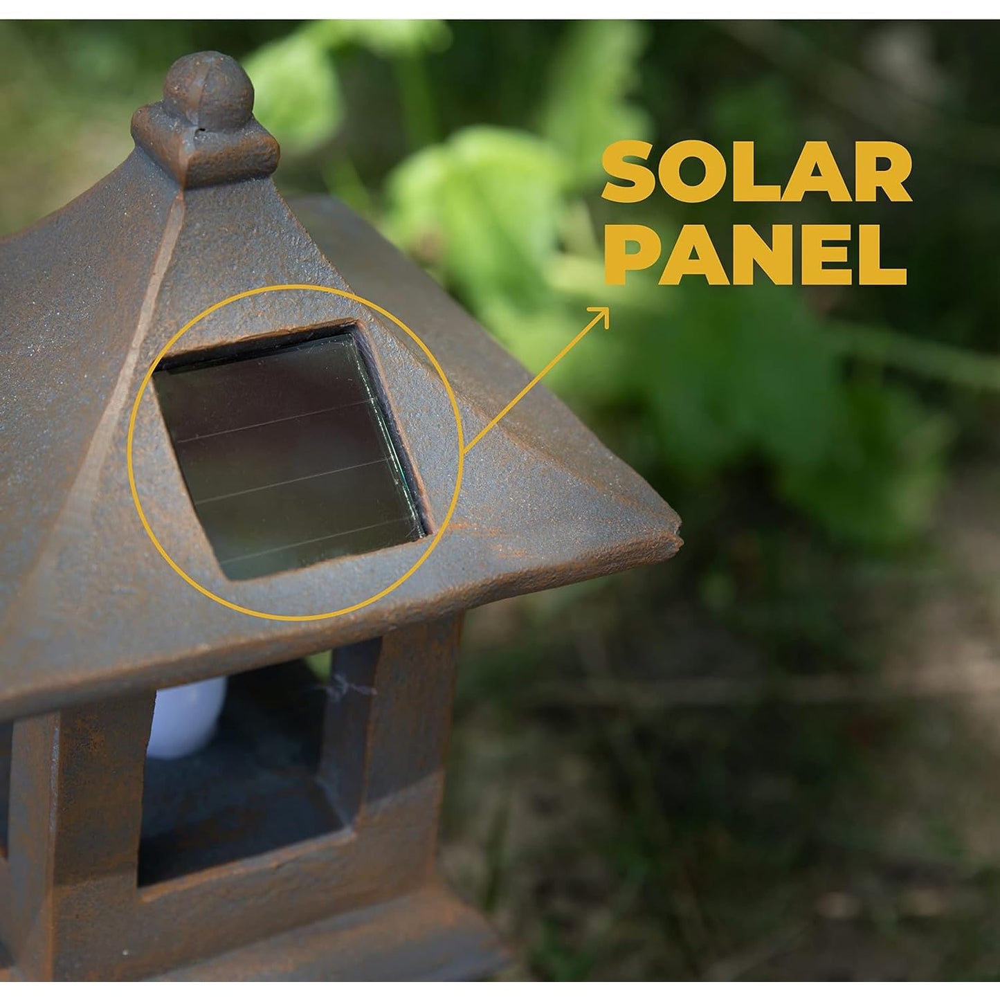 Rynx | Vp Home Solar Powered Pagoda Zen Garden Statue - Led Outdoor Lantern For Terrace, 13"X6"X6"