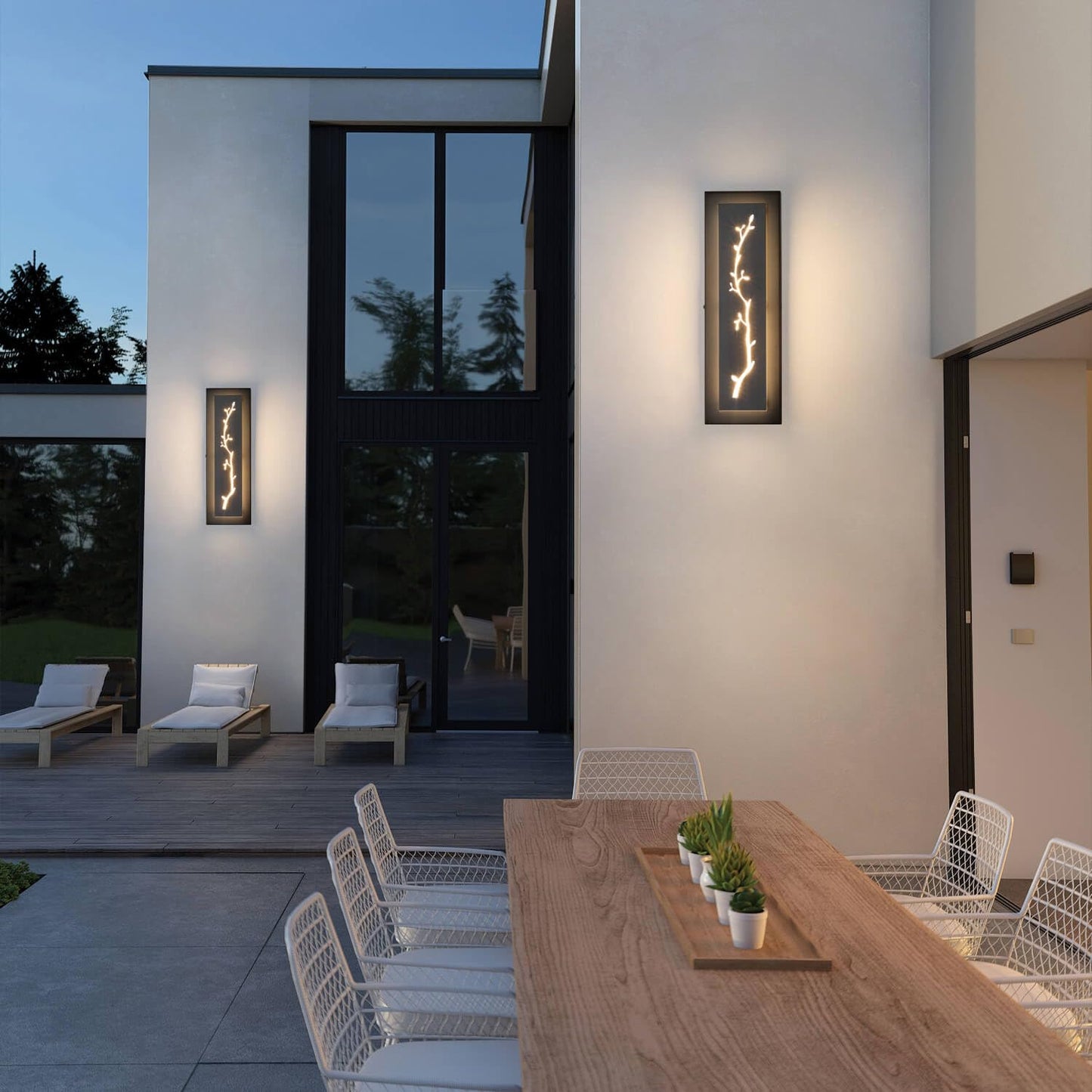 Rynx | Tewei Modern LED Outdoor Wall Lamp 2 Pack, Black 3000K Warm White Garage & Hall Light