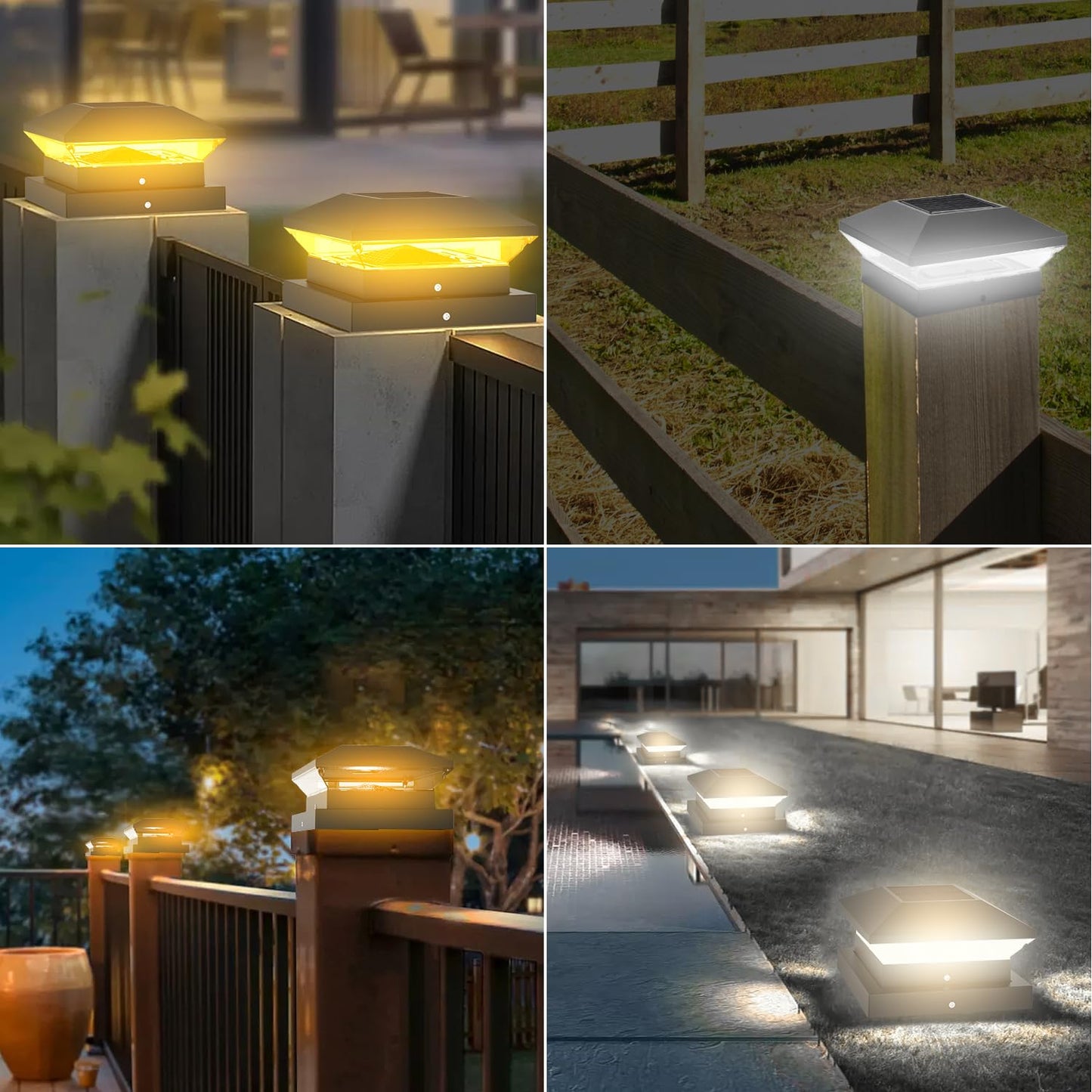 Rynx | T-Sun Solar Post Cap Light 6 Pack - 4X4/5X5/6X6, Black, 600