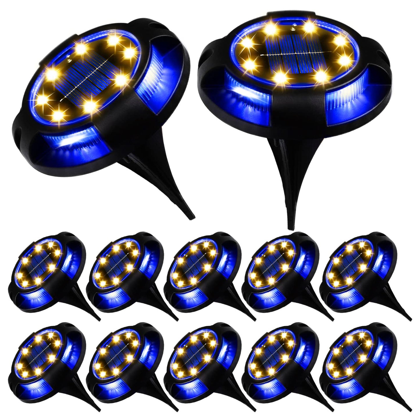 Rynx | K.E.J. Solar ground lights 12 pcs - Waterproof recessed landscape lighting for garden and walkway