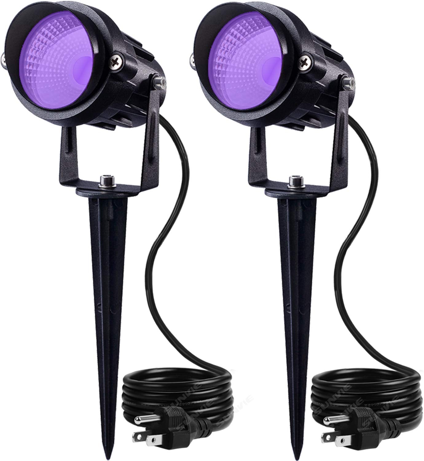 Rynx | Sunvie Outdoor Black Spotlight Halloween, 12W Purple LEDs, Waterproof, US Plug, 90 Degree Beam, Ideal For Parties, Clubs, Bars, Gyms, Decoration, 2 Pack