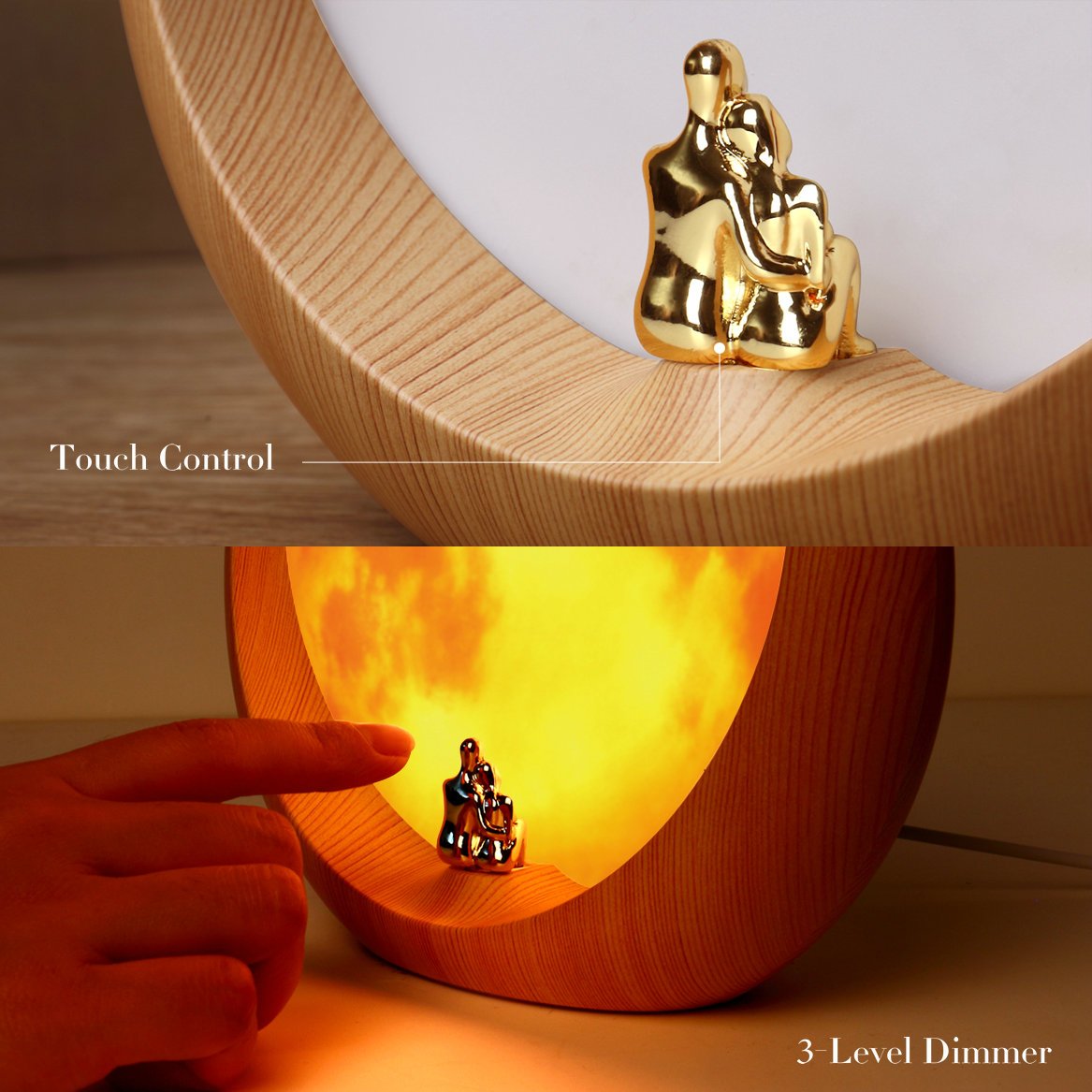 Rynx | Mamre Wood Red Moon Ambient Light - DIY Wedding & Anniversary Gift Decor