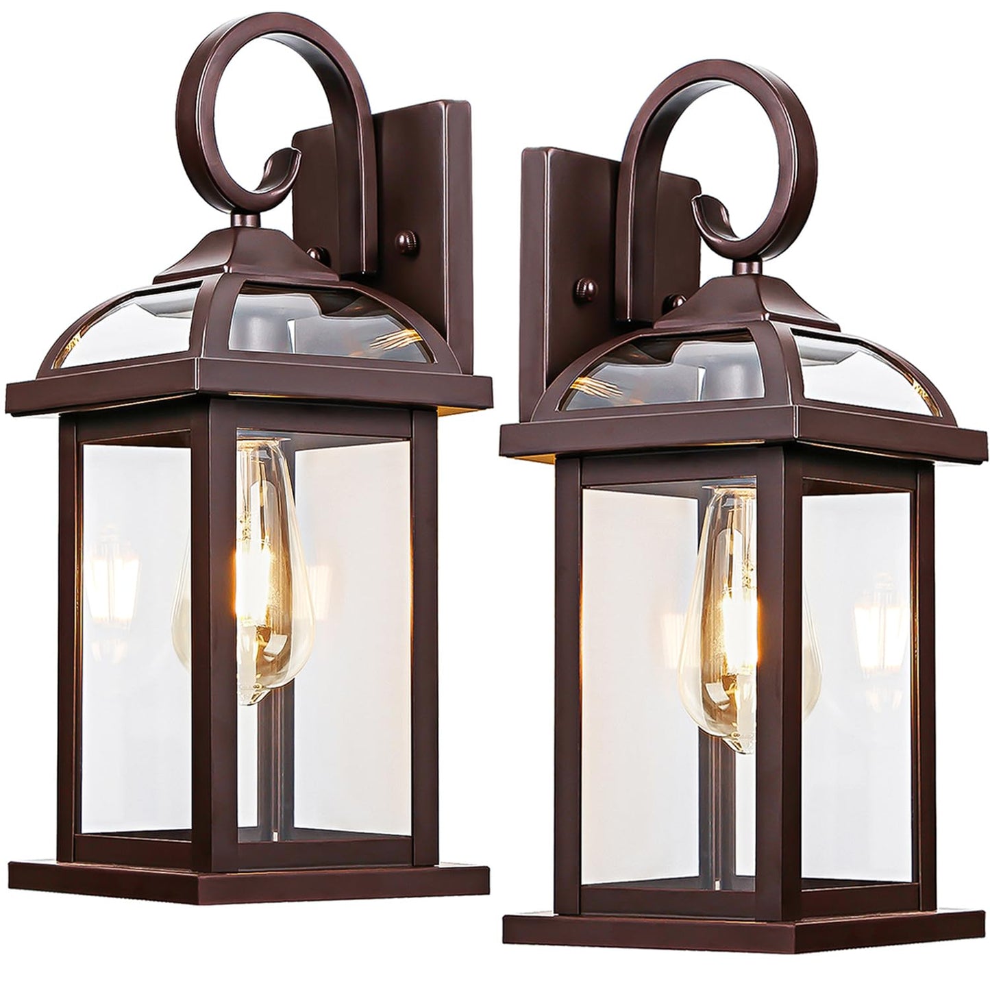 Rynx | Roravilila Oil Used Bronze Outdoor Wall Lamps, 2-Pack Ip65 Water Resistant Sconces