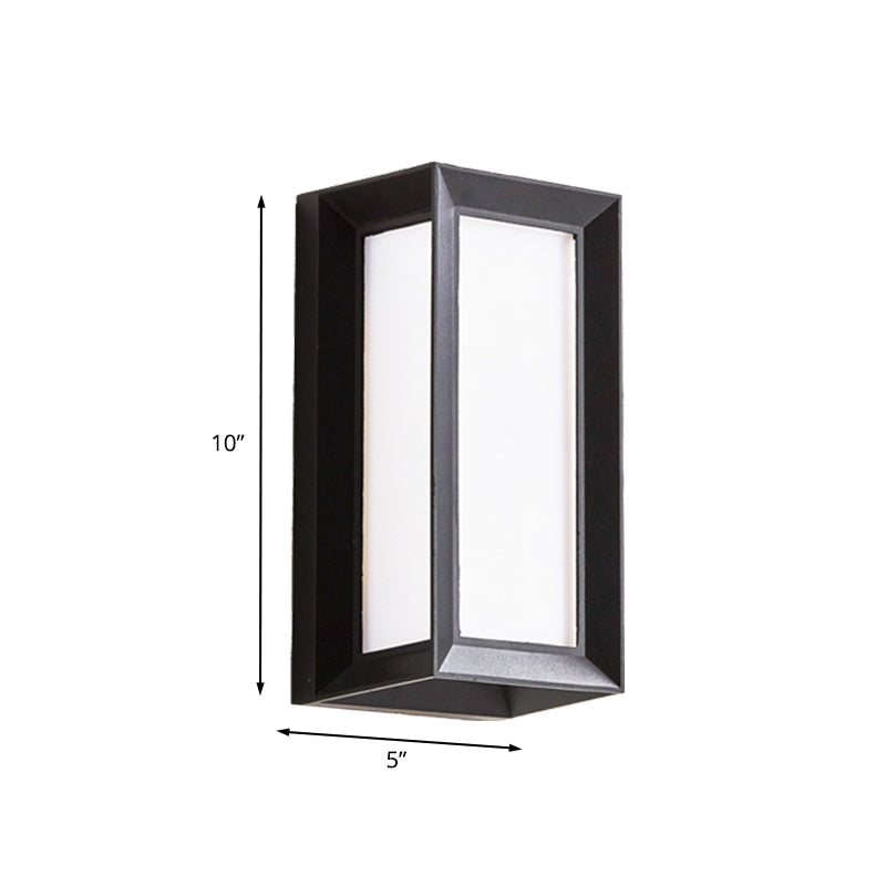 Rynx | Lodges Cuboid Box Wall Lamp Milk Glass LED Wall Mounted Lamp in Black for Corner, Warm/White Light