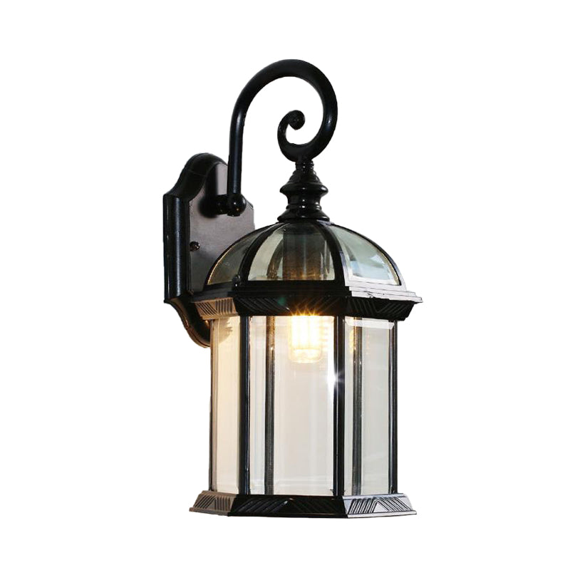 Rynx | Birdcage Wall Mounted Light Rural Clear/Heard Glass 1-Head Black/Bronze Finish Wall Lamp