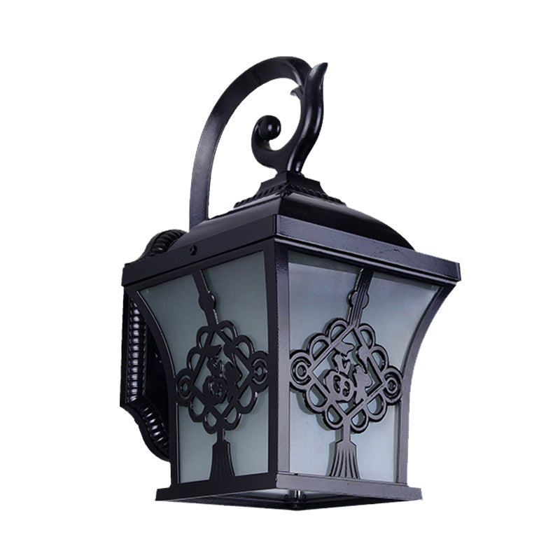 Rynx | Metallic Lucky Character Wall Applique Light Country 1 Bulb Courtyard Wall Lamp in Black/Black and Gold