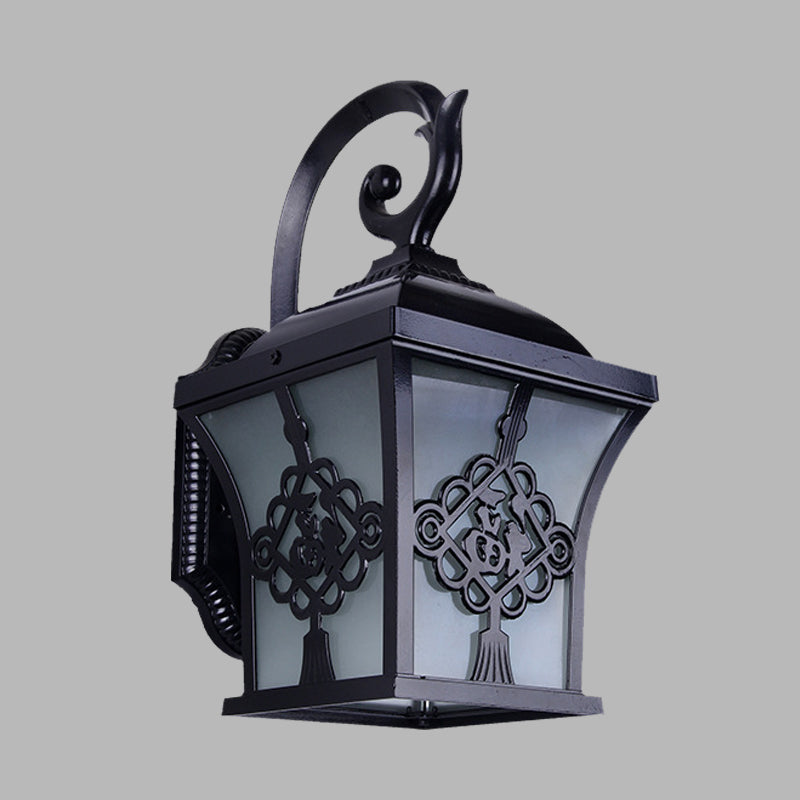 Rynx | Metallic Lucky Character Wall Applique Light Country 1 Bulb Courtyard Wall Lamp in Black/Black and Gold