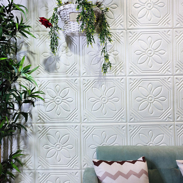 Rynx | Modern Wall Panel Floral 3D Print Peel and Stick Waterproof Wall Panels
