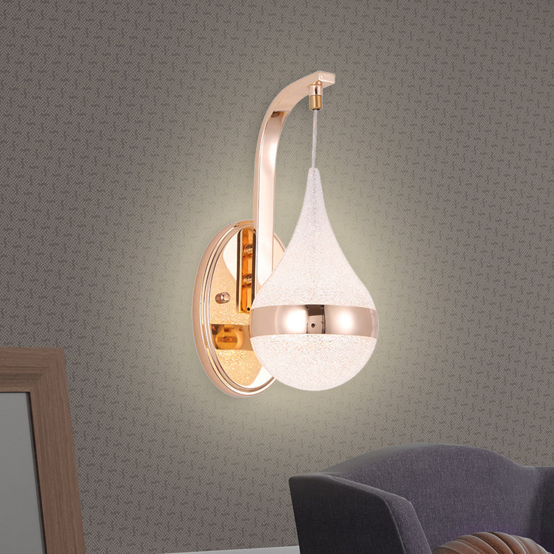 Rynx | Acrylic Water Drop Wall Light Modernism LED Wall Lamp with Gold Backplate
