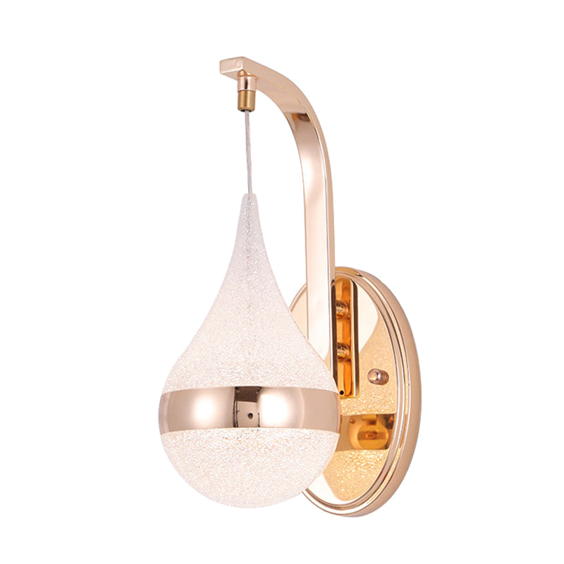 Rynx | Acrylic Water Drop Wall Light Modernism LED Wall Lamp with Gold Backplate
