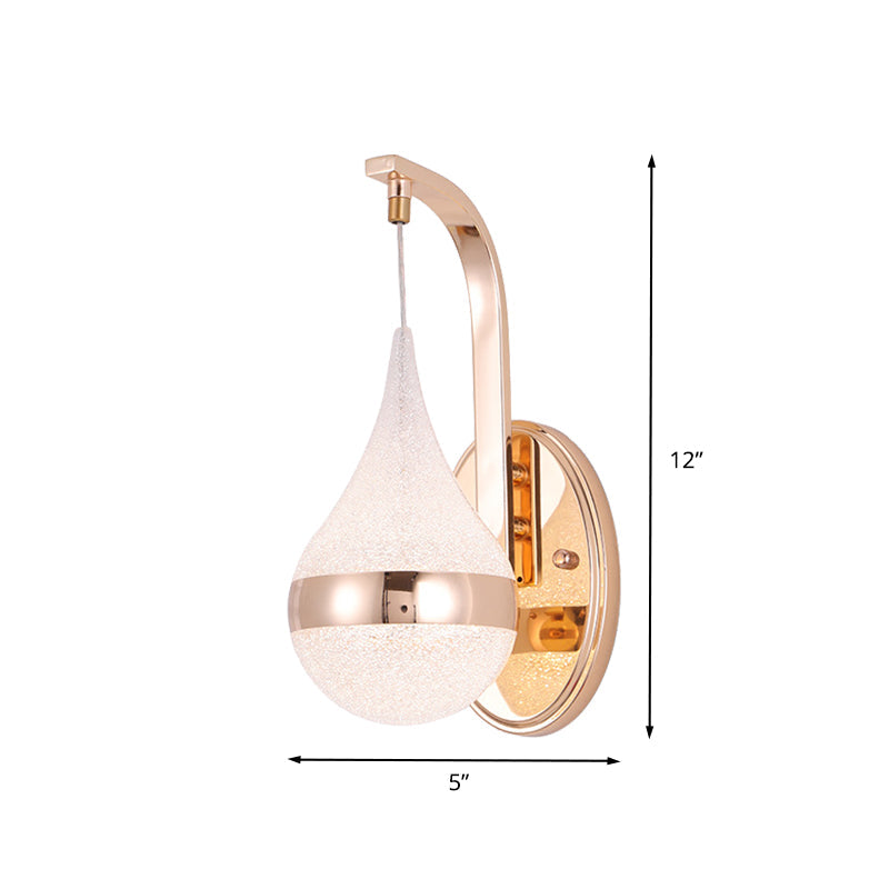 Rynx | Acrylic Water Drop Wall Light Modernism LED Wall Lamp with Gold Backplate