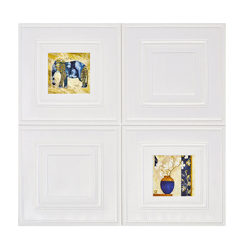 Rynx | Modern Wall Panel Cartoon Print Peel and Stick Waterproof Wall Panel