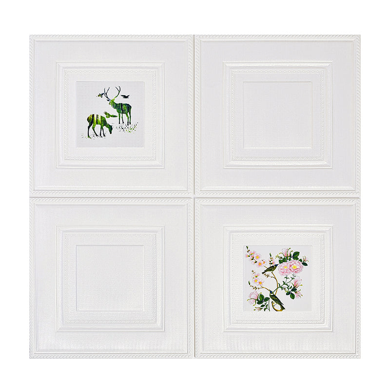 Rynx | Modern Wall Panel Cartoon Print Peel and Stick Waterproof Wall Panel