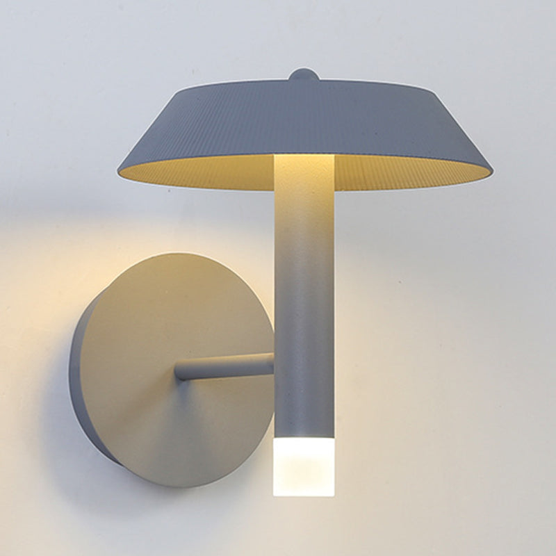 Rynx | Metallic Conical Wall Light Modernist White/Grey LED Wall Mount Lamp for the Bedroom
