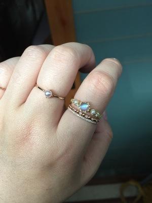 Rynx | New Japanese antique style Sri Lanka glass bead moonstone S925 sterling silver ring tail ring diamond
