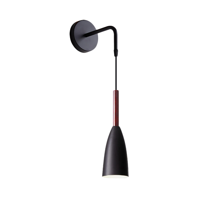 Rynx | Bullet Shape Wall Mounted Pendant Lamp Modern Iron 1 Light Sconce Fixture in Black/White/Grey for Bedside