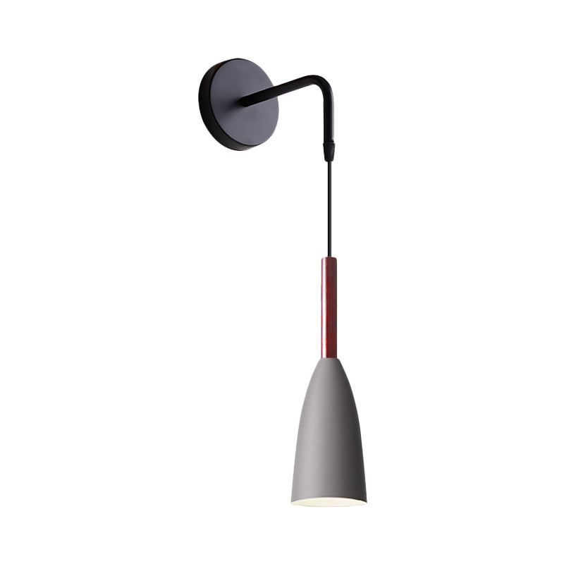 Rynx | Bullet Shape Wall Mounted Pendant Lamp Modern Iron 1 Light Sconce Fixture in Black/White/Grey for Bedside