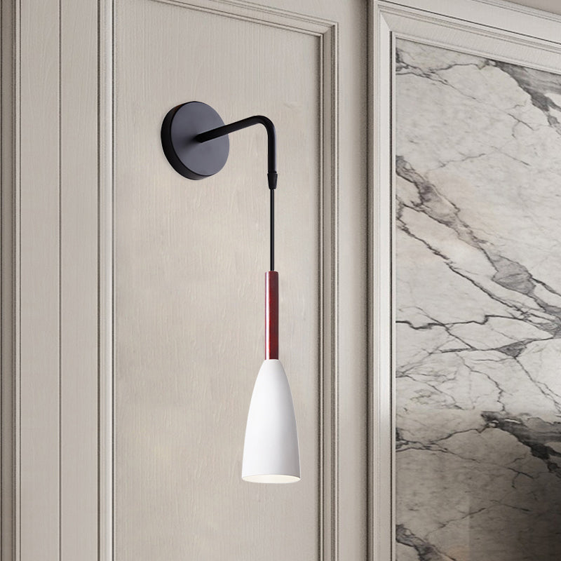 Rynx | Bullet Shape Wall Mounted Pendant Lamp Modern Iron 1 Light Sconce Fixture in Black/White/Grey for Bedside
