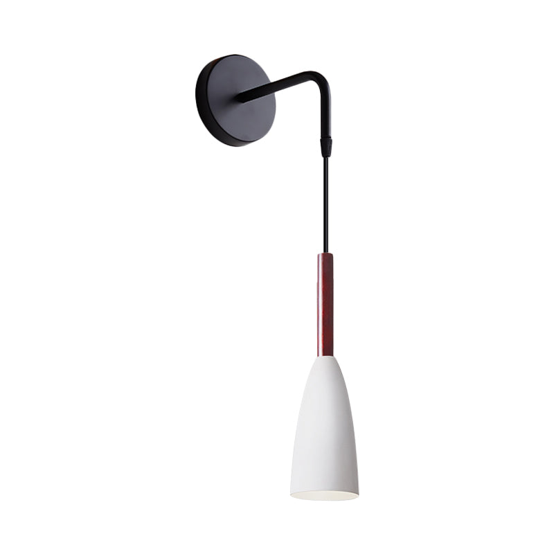 Rynx | Bullet Shape Wall Mounted Pendant Lamp Modern Iron 1 Light Sconce Fixture in Black/White/Grey for Bedside
