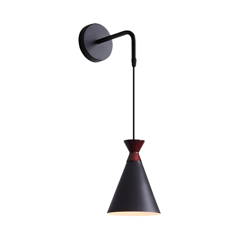 Rynx | Iron conical wall lamp wall light Minimalism 1 head Black/Grey/White wall-mounted lamp with hanging cable