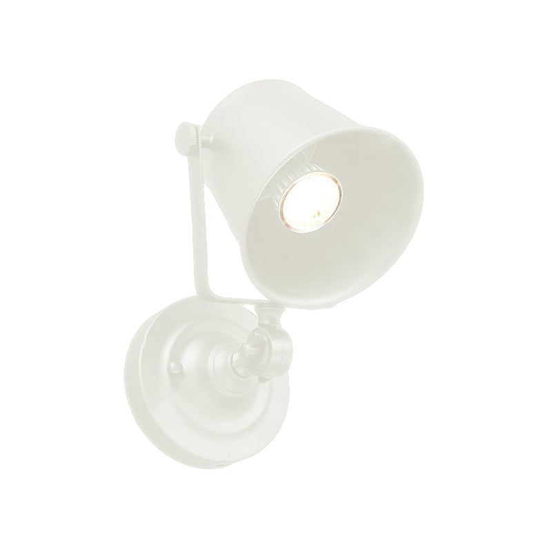 Rynx | Antique Style Bucket Wall Lamp Sconces 1 Light Iron Adjustable Wall Mounted Light in Black/Grey for Outdoor