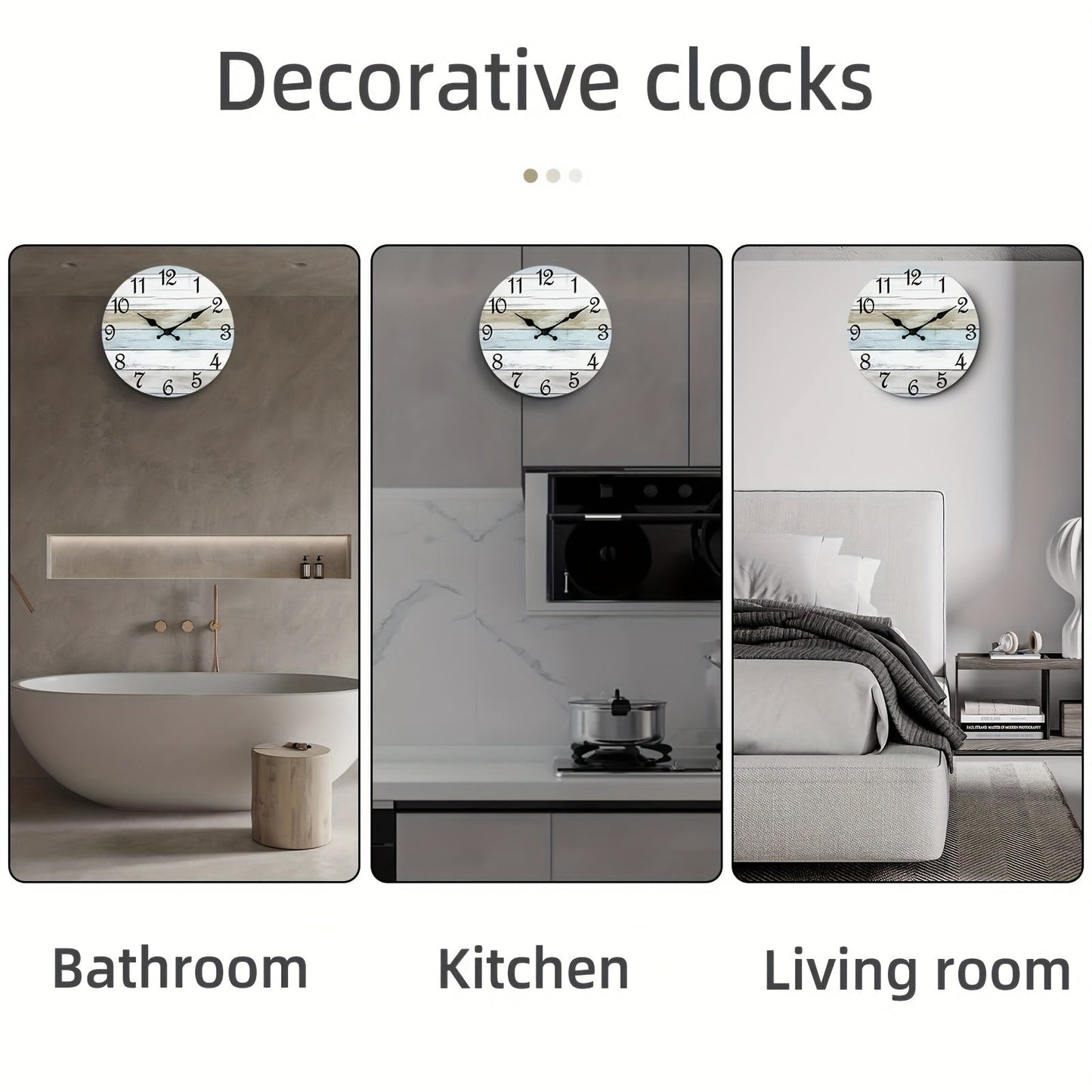 Rynx | Nautical Wall Clock - Silent Round Clock, Blue Theme for Outdoor and Indoor