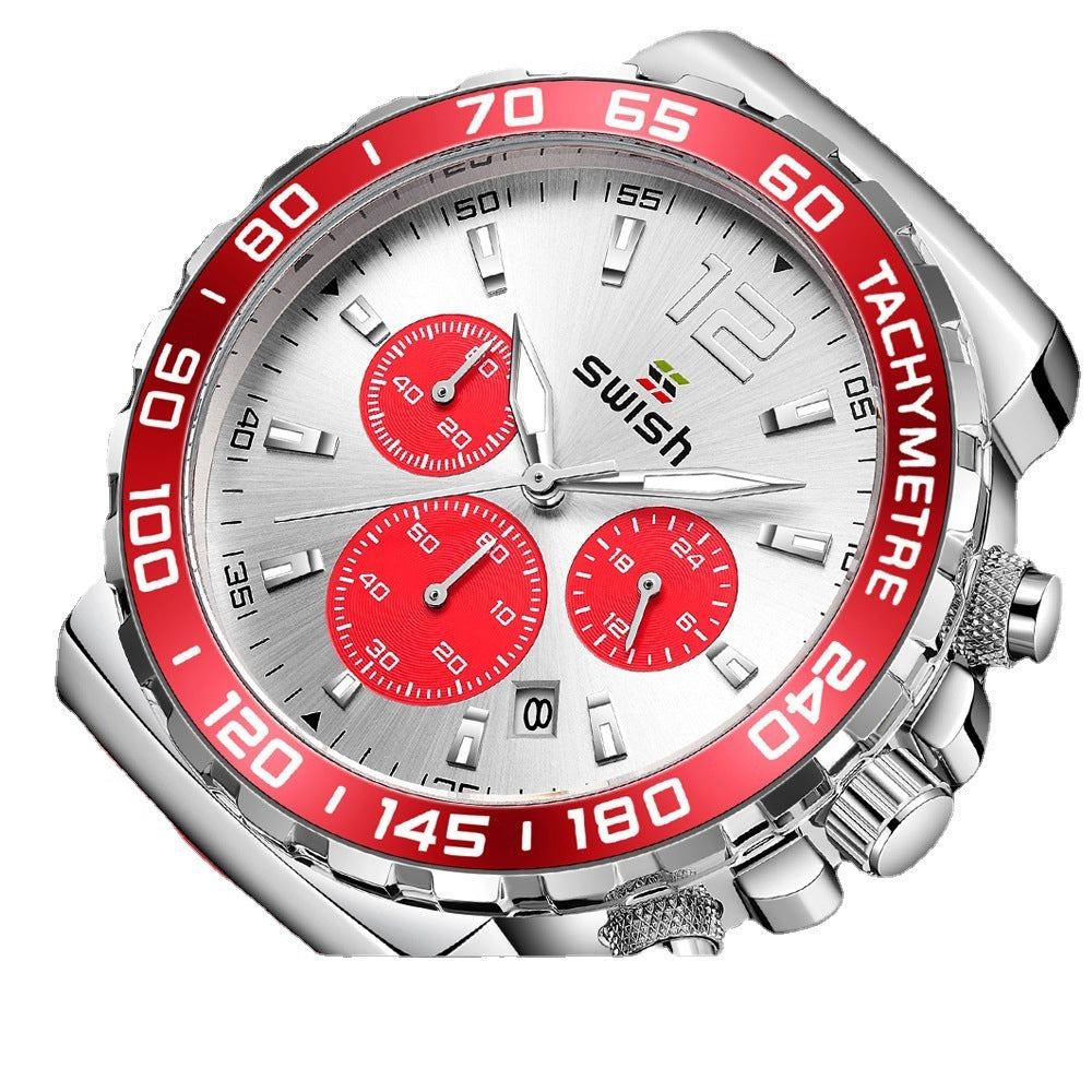 Rynx | Men’s Luminous Sports Breathable Hole Silicone Strap Six-pin Quartz Watch