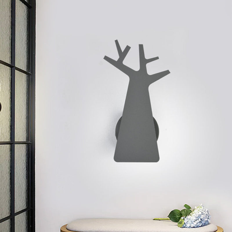 Rynx | Nordic Tree Silhouette Iron Wall Lamp 1 Main as Lighting Fixture in Green/White/Grey for Bedroom