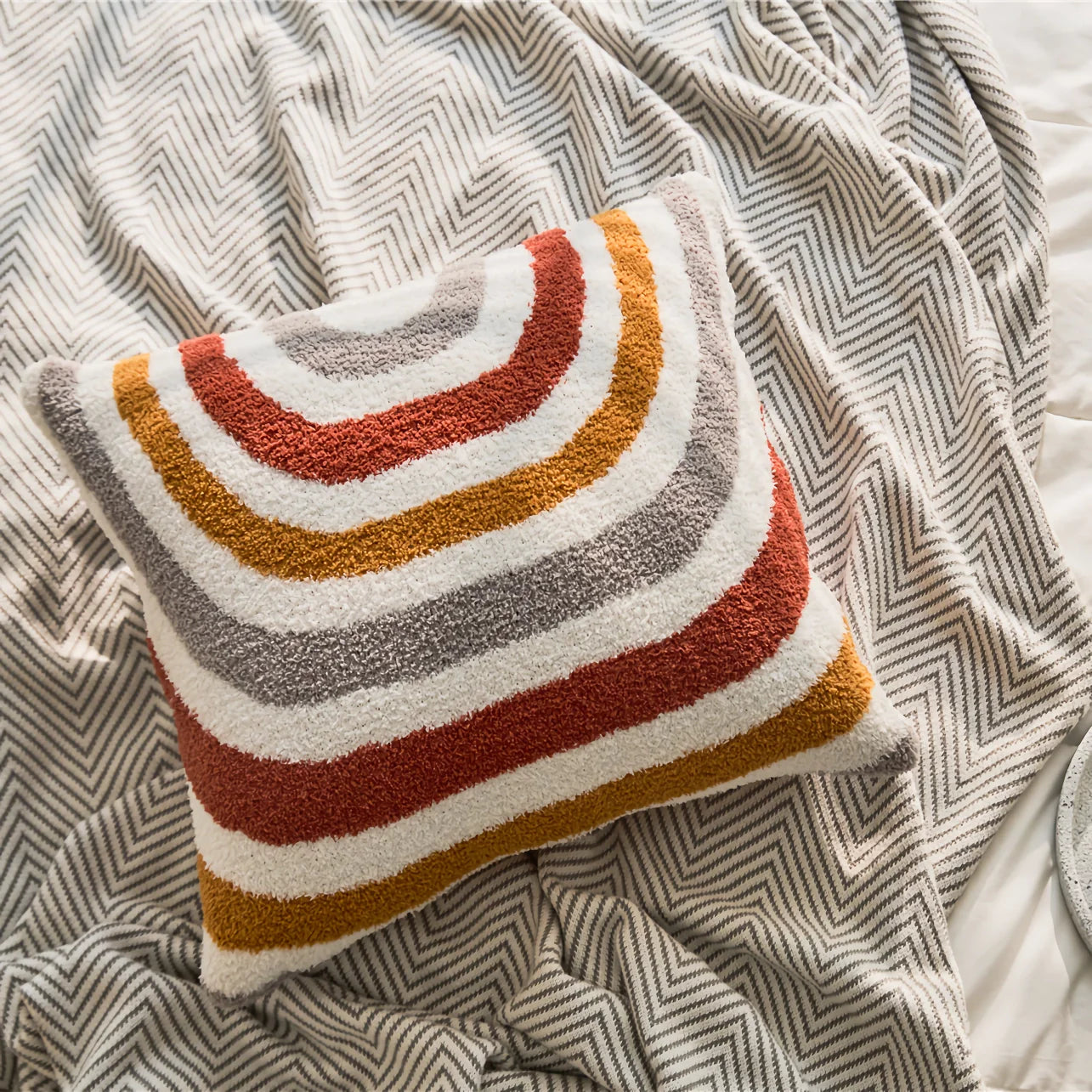 Rynx | Bohemian Microfiber Fuzzy Pillow Case Cozy Home Deco Pillow Cover