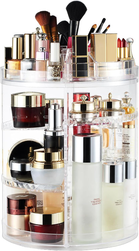 Rynx | 360° rotating makeup dispenser, adjustable cosmetic storage with 8 layers