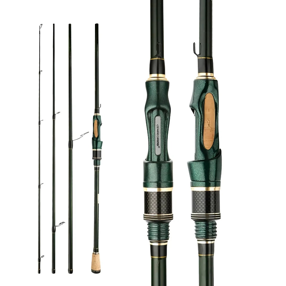 Rynx | Portable carbon fishing rod 1.8m/2.1m/2.4m | 4-5 section travel spinning rod
