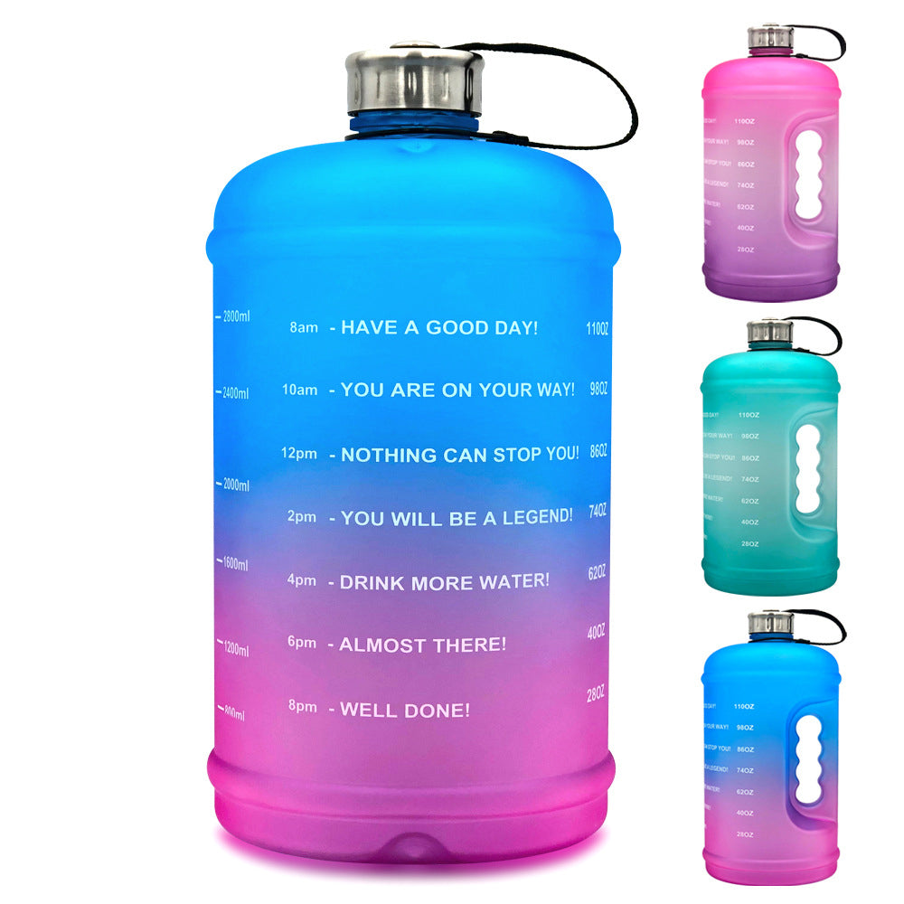 Rynx | Reusable & Motivational Gradient Water Bottle with Time Marker Reminder - 3.78L / 1 Gallon