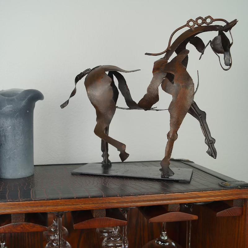 Rynx | Handmade Metal Horse Sculpture "Adonis" without light