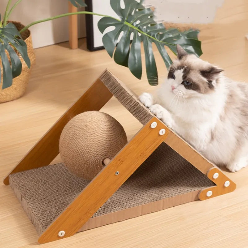 Rynx | Cat Scratcher Sisal Ball with Scratch-Resistant Sofa Protector and Claw Grinding Post