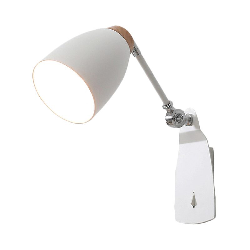 Rynx | Metal Cup-Shaped Wall Lighting Modern 1-Light White/Black Finish Rotatable Wall Lamp