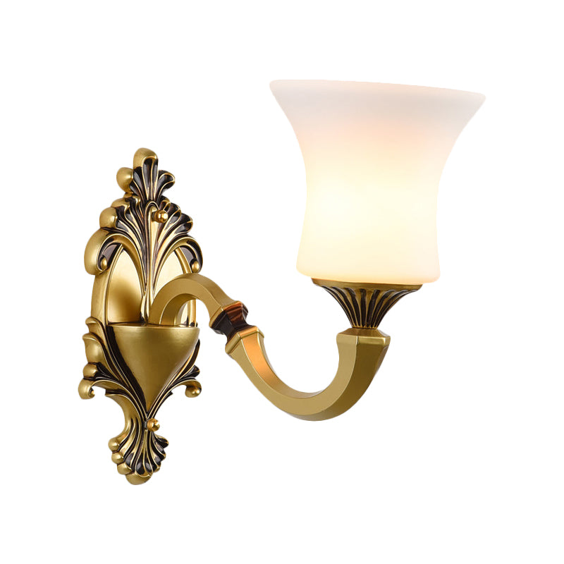 Rynx | Bell Bedroom Top Wall Mounted Lamp Antique Frosted Glass 1/2-Light Brass Wall Lamp Accessories