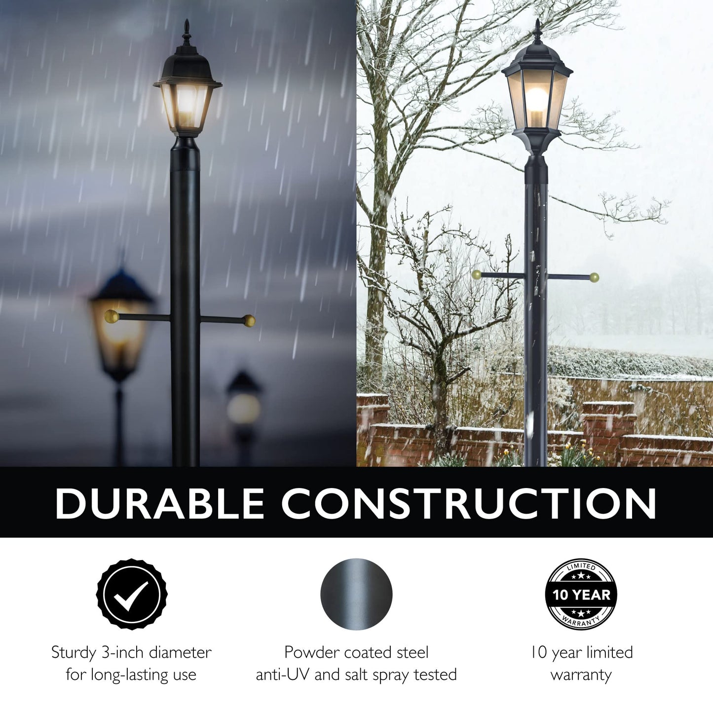 Rynx | Design House Bronze Outdoor Lamp Post, 80-Inch Traditional Style For Driveways & Porches