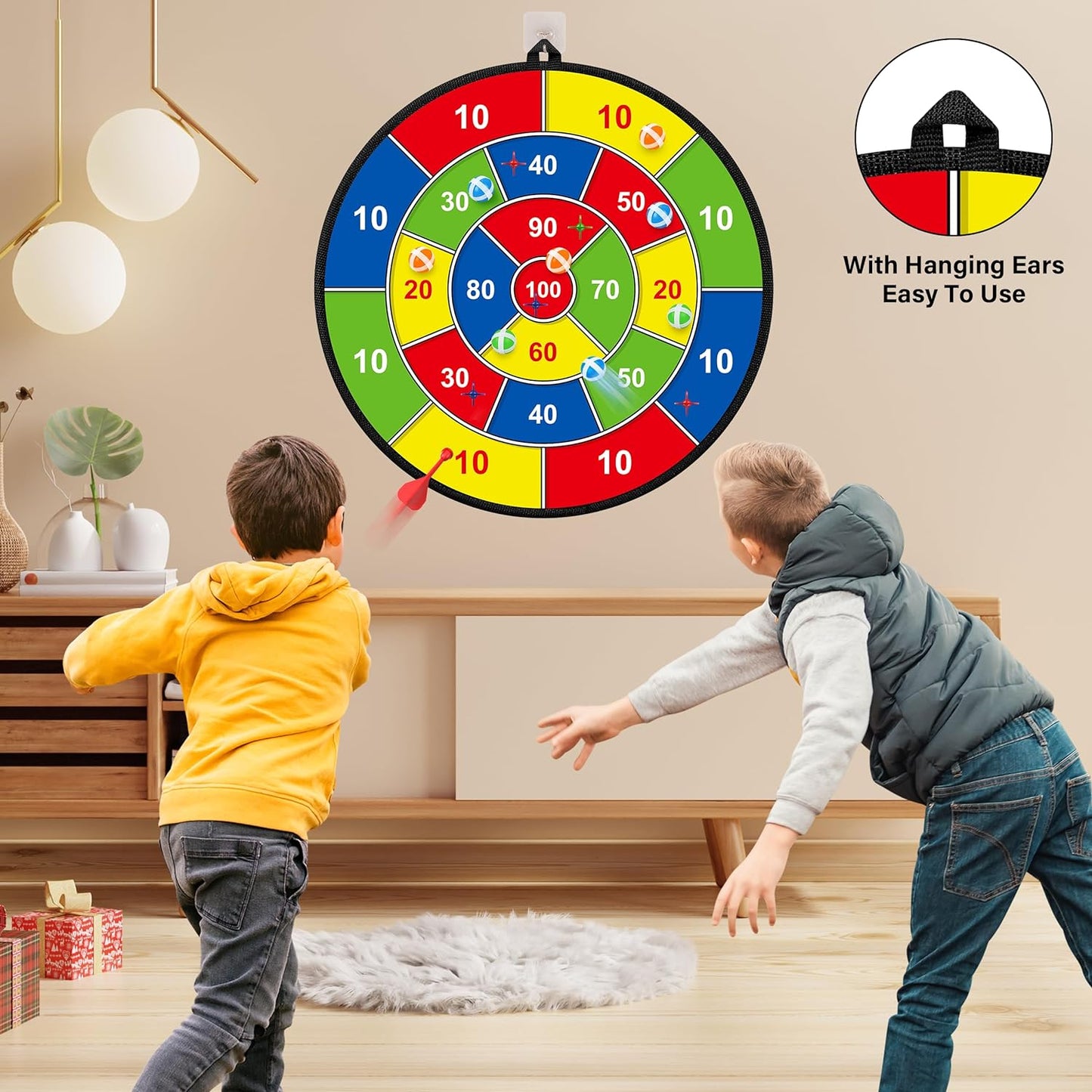 RYNX | Large Double-Sided Dartboard For Kids – Play, Learn And Relax